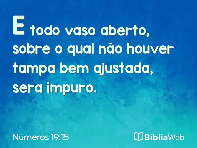 Números 19:15 em imagem para compartilhar