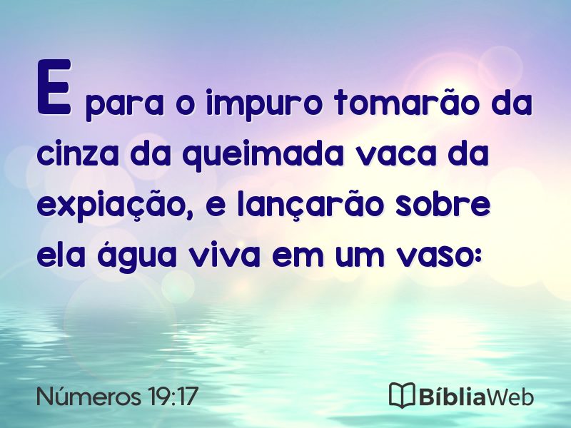 Números 19:17 em imagem para compartilhar