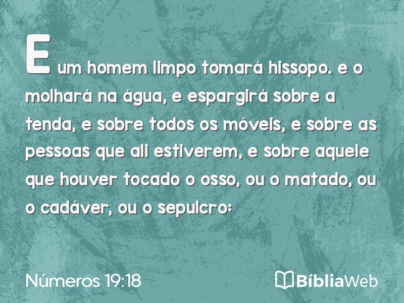 Números 19:18 em imagem para compartilhar