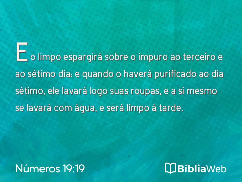 Números 19:19 em imagem para compartilhar