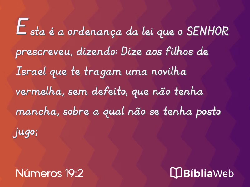 Números 19:2 em imagem para compartilhar