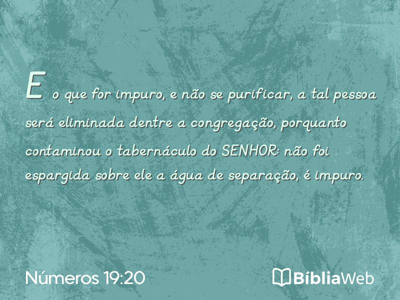 Números 19:20 em imagem para compartilhar