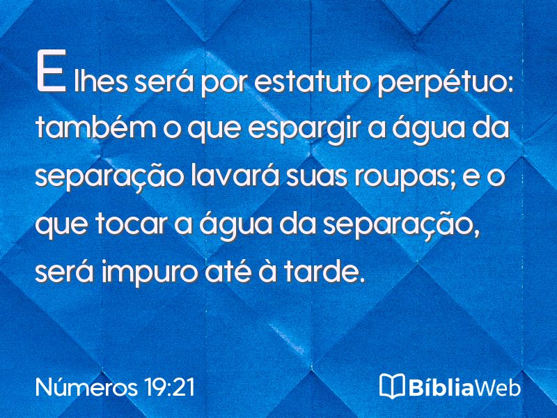 Números 19:21 em imagem para compartilhar