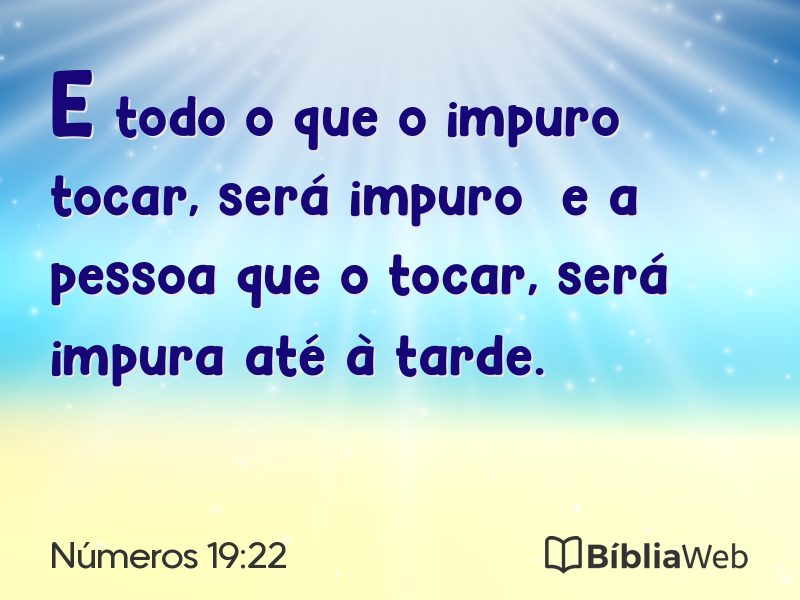 Números 19:22 em imagem para compartilhar