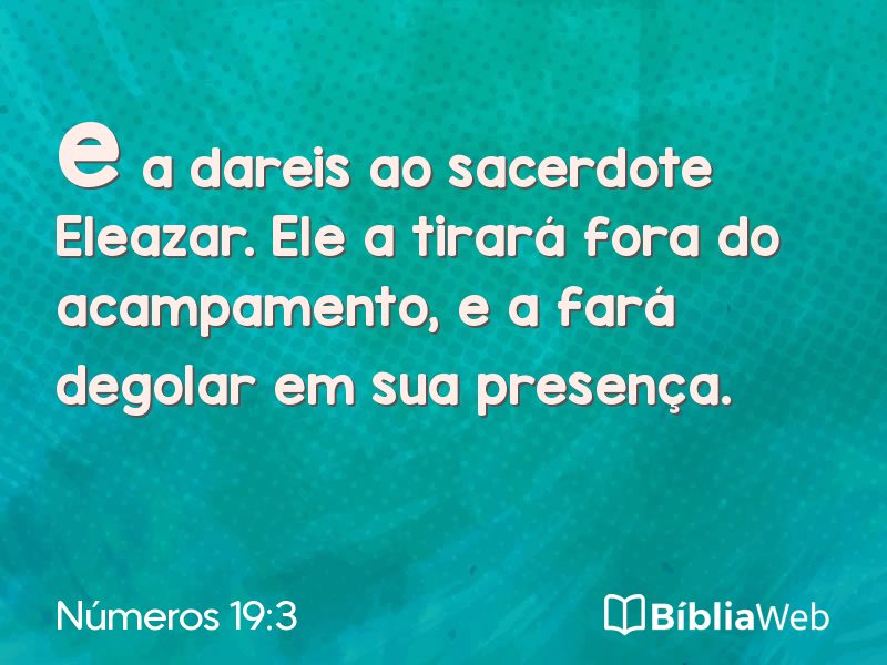 Números 19:3 em imagem para compartilhar