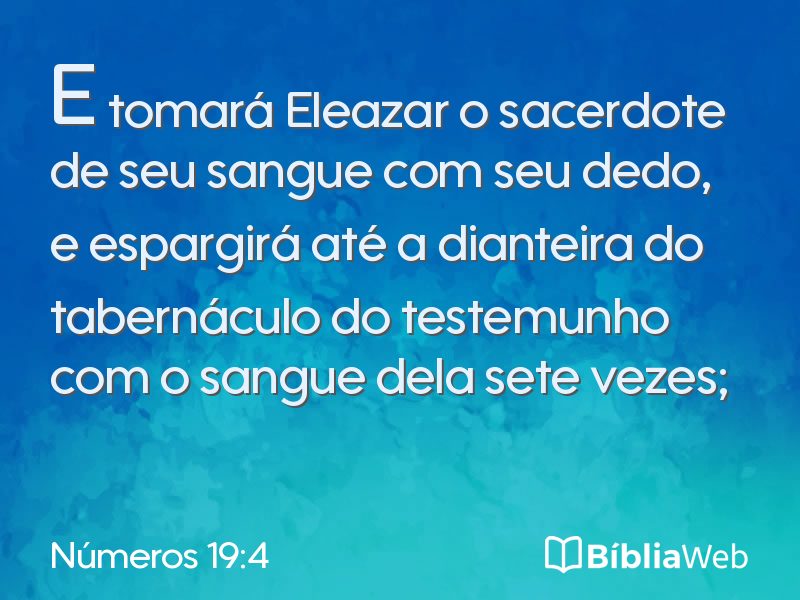 Números 19:4 em imagem para compartilhar