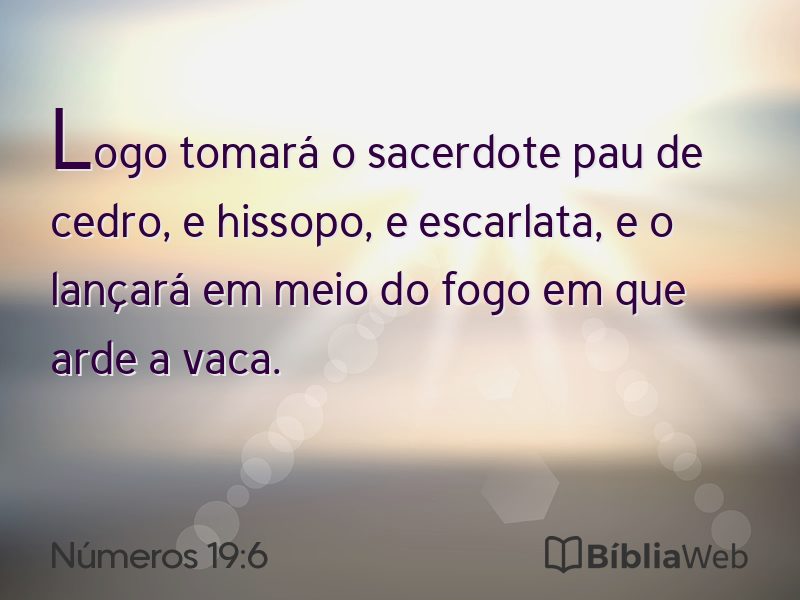 Números 19:6 em imagem para compartilhar