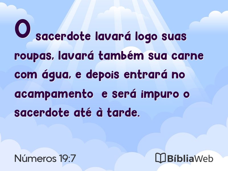 Números 19:7 em imagem para compartilhar