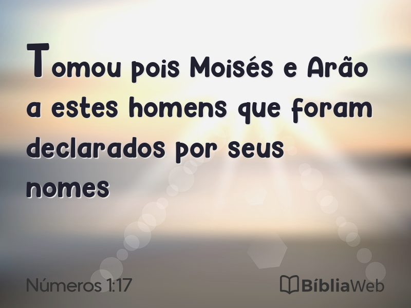 Números 1:17 em imagem para compartilhar