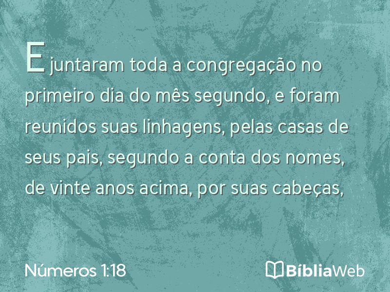 Números 1:18 em imagem para compartilhar