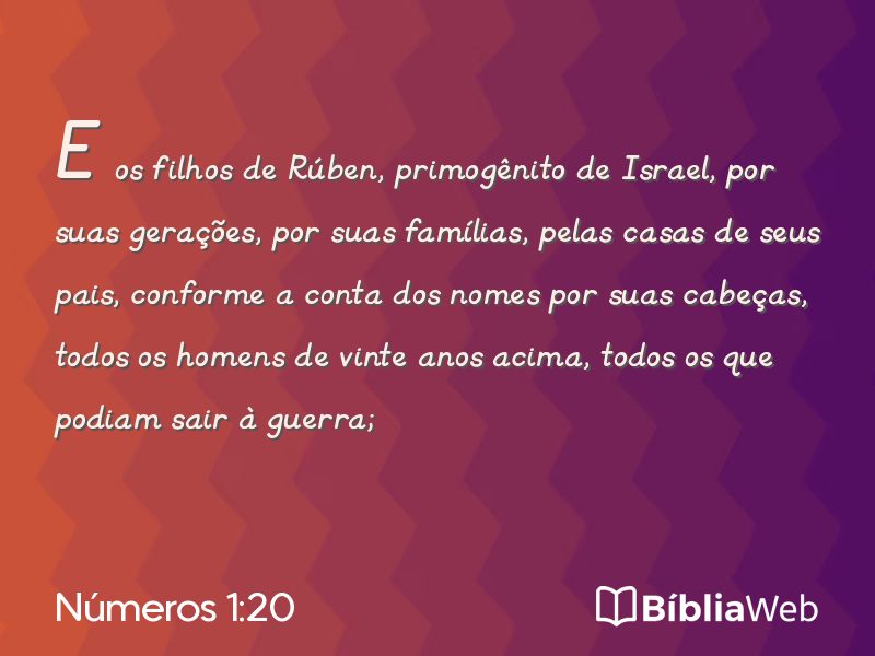 Números 1:20 em imagem para compartilhar