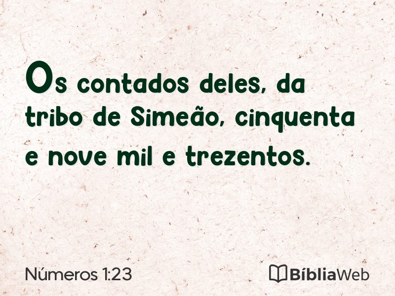 Números 1:23 em imagem para compartilhar