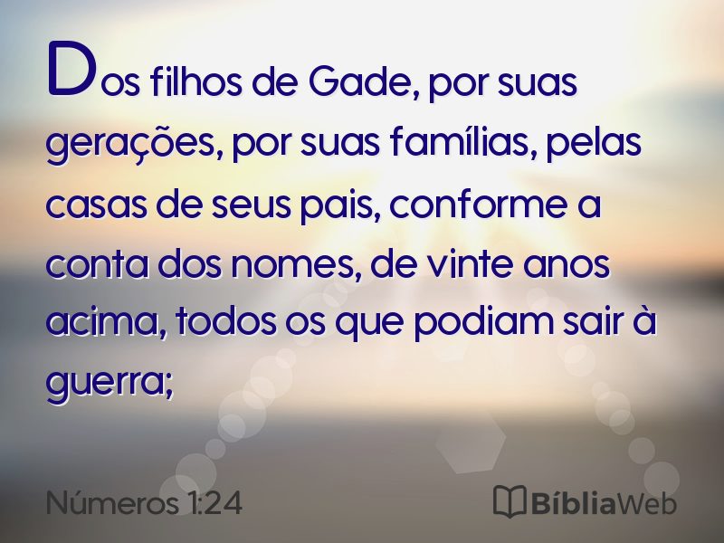 Números 1:24 em imagem para compartilhar
