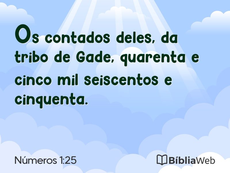 Números 1:25 em imagem para compartilhar