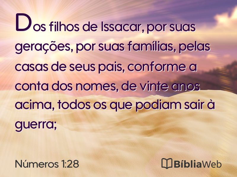 Números 1:28 em imagem para compartilhar