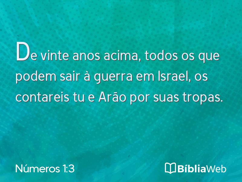 Números 1:3 em imagem para compartilhar
