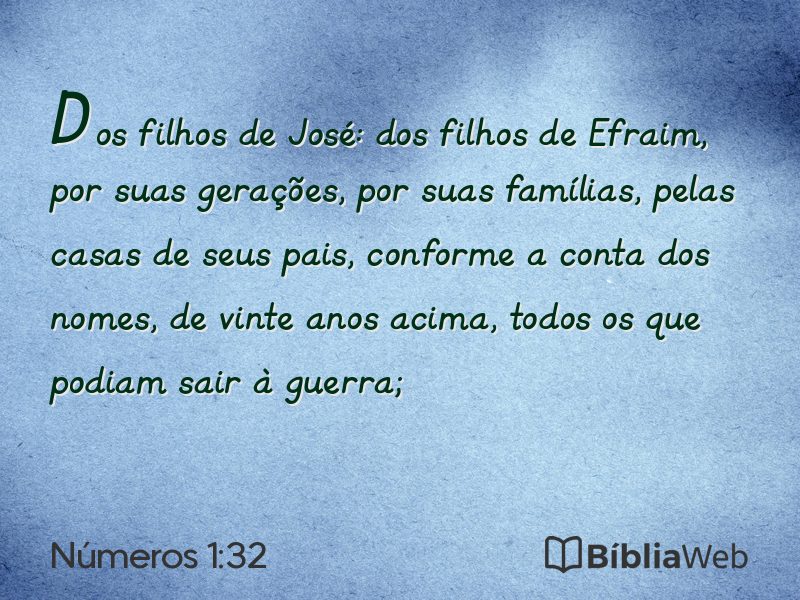 Números 1:32 em imagem para compartilhar