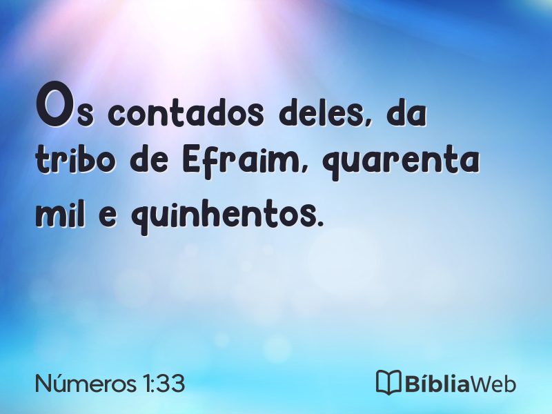 Números 1:33 em imagem para compartilhar