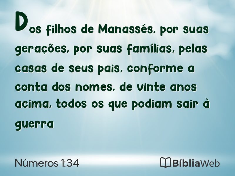 Números 1:34 em imagem para compartilhar