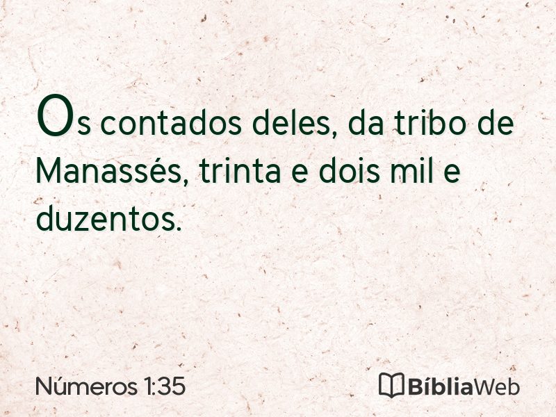 Números 1:35 em imagem para compartilhar