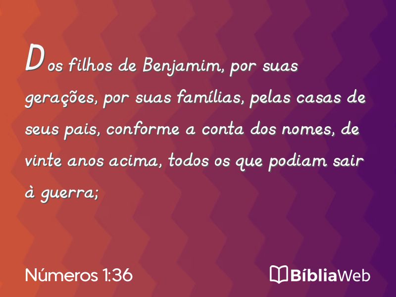 Números 1:36 em imagem para compartilhar