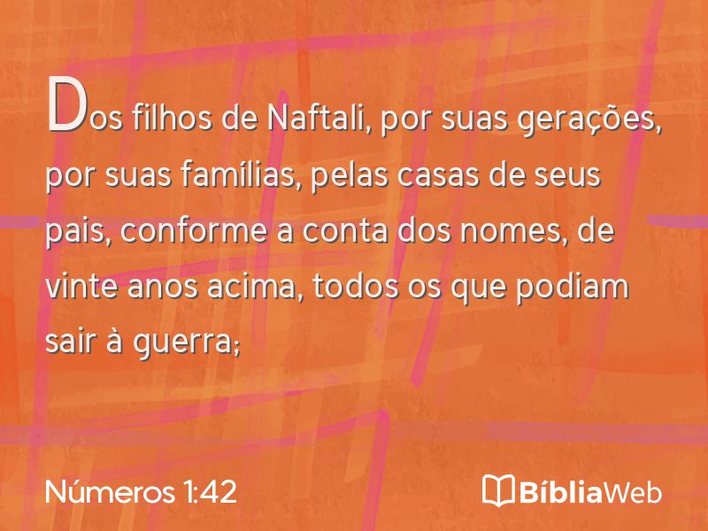 Números 1:42 em imagem para compartilhar