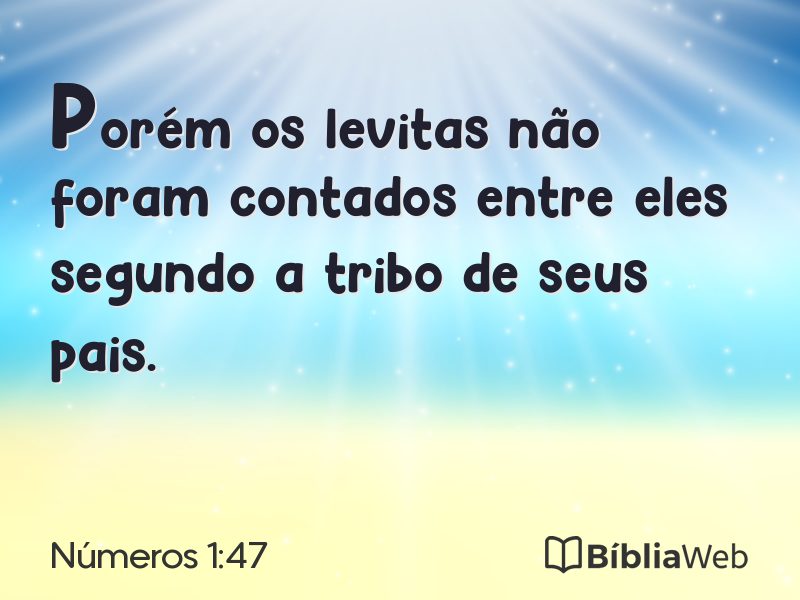 Números 1:47 em imagem para compartilhar