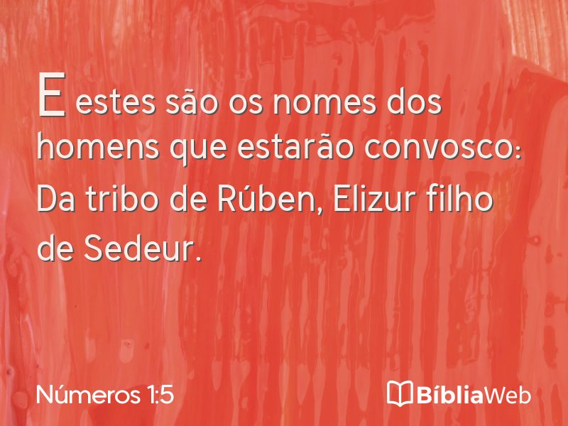Números 1:5 em imagem para compartilhar