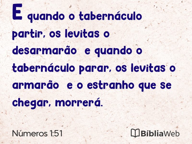 Números 1:51 em imagem para compartilhar