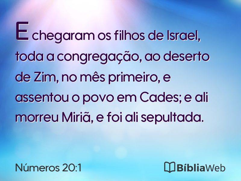Números 20:1 em imagem para compartilhar