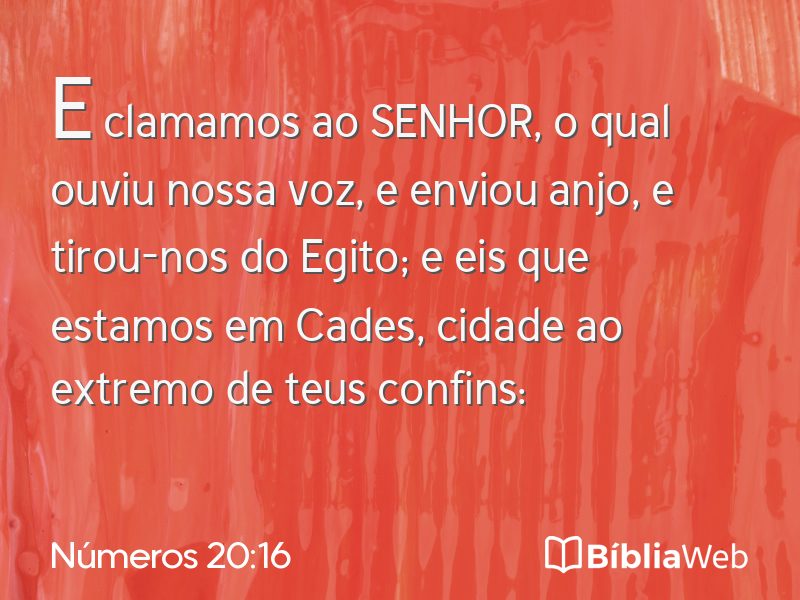 Números 20:16 em imagem para compartilhar
