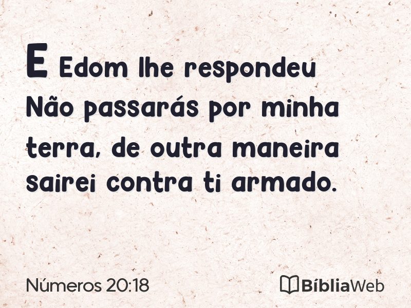 Números 20:18 em imagem para compartilhar
