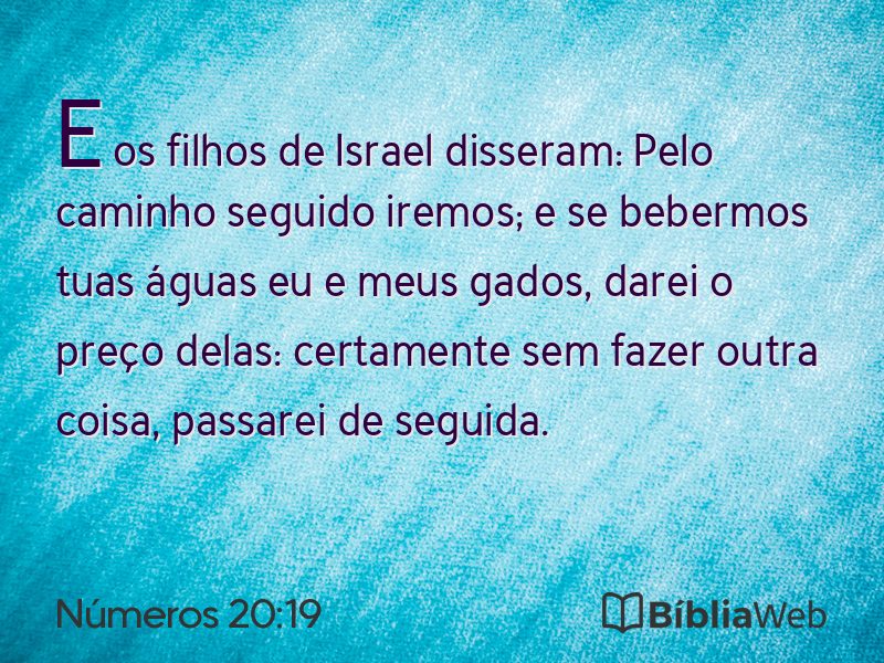 Números 20:19 em imagem para compartilhar