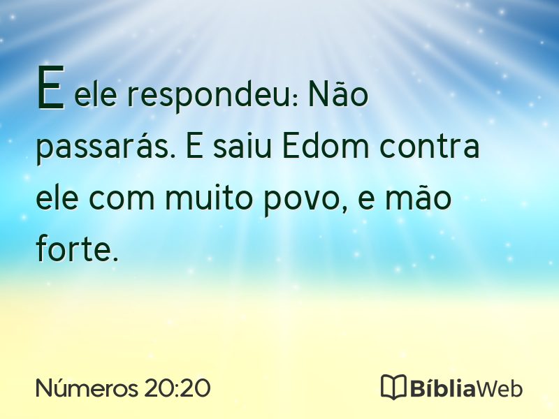 Números 20:20 em imagem para compartilhar