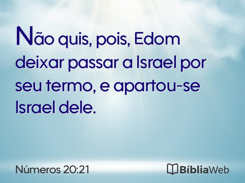 Números 20:21 em imagem para compartilhar