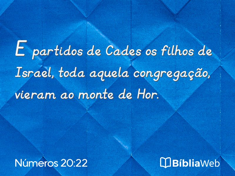 Números 20:22 em imagem para compartilhar