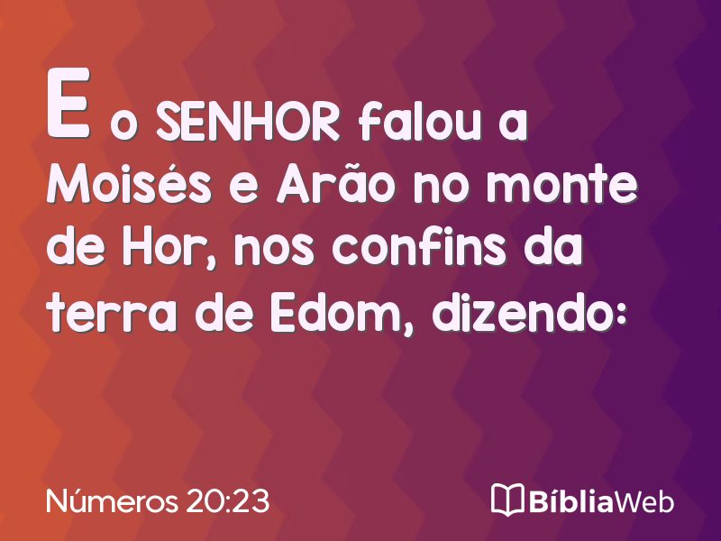 Números 20:23 em imagem para compartilhar