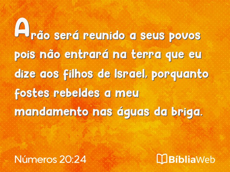 Números 20:24 em imagem para compartilhar