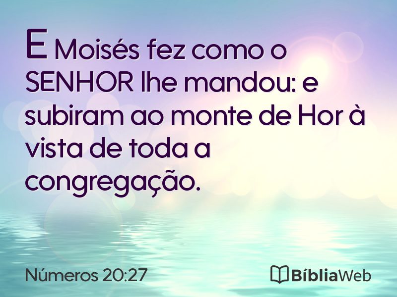 Números 20:27 em imagem para compartilhar