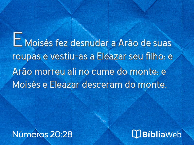 Números 20:28 em imagem para compartilhar