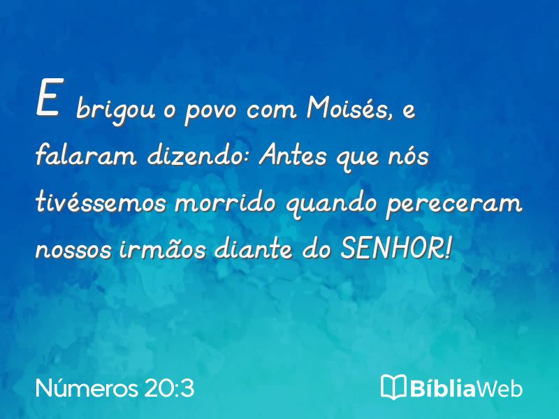 Números 20:3 em imagem para compartilhar