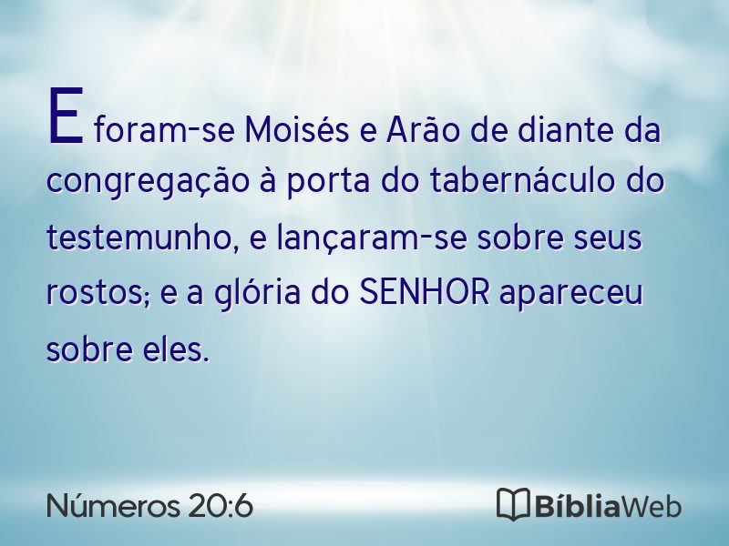Números 20:6 em imagem para compartilhar