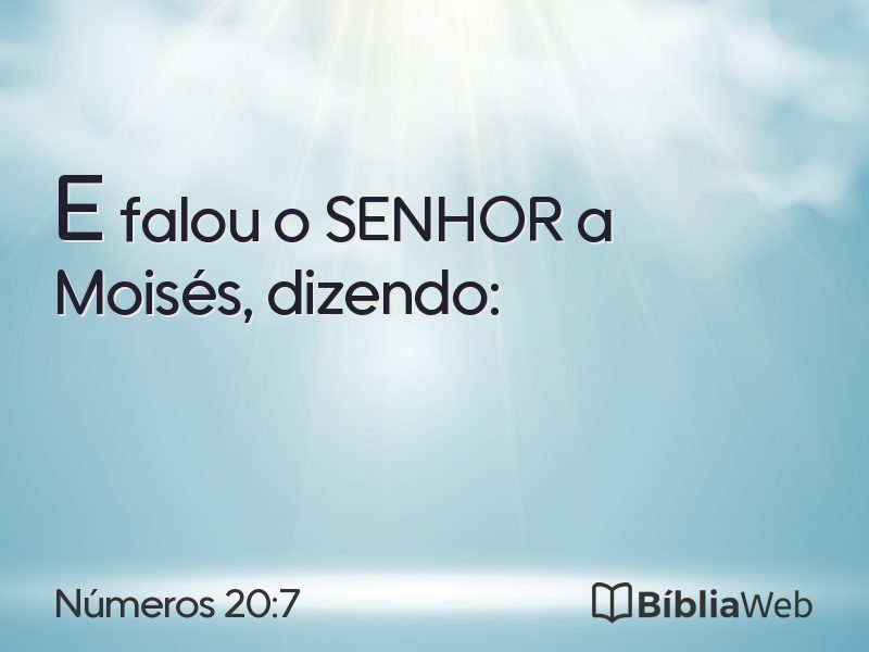 Números 20:7 em imagem para compartilhar