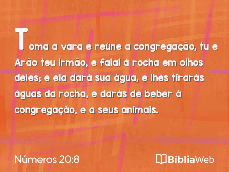 Números 20:8 em imagem para compartilhar