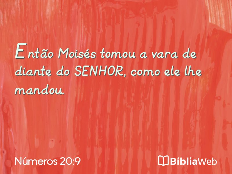 Números 20:9 em imagem para compartilhar