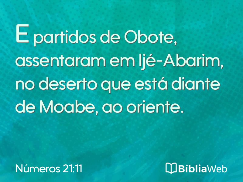 Números 21:11 em imagem para compartilhar