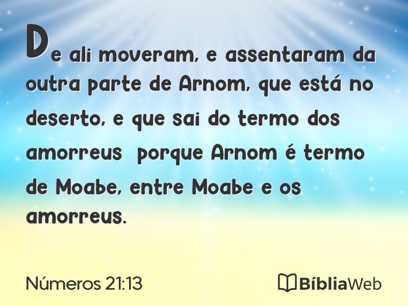 Números 21:13 em imagem para compartilhar