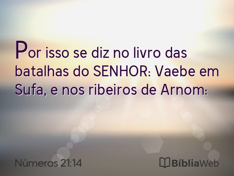 Números 21:14 em imagem para compartilhar