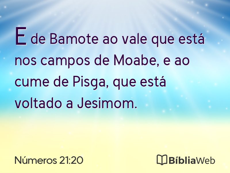 Números 21:20 em imagem para compartilhar
