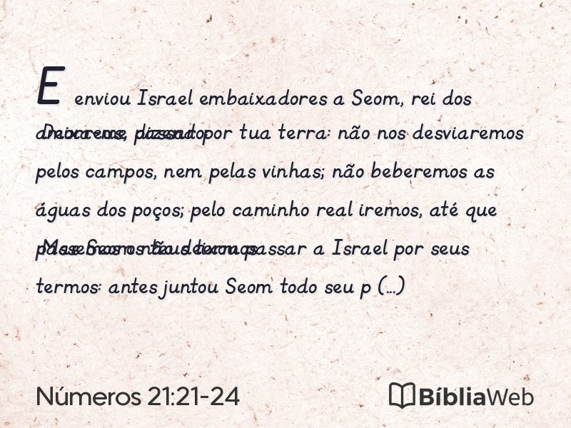 Números 21:21-24 em imagem para compartilhar
